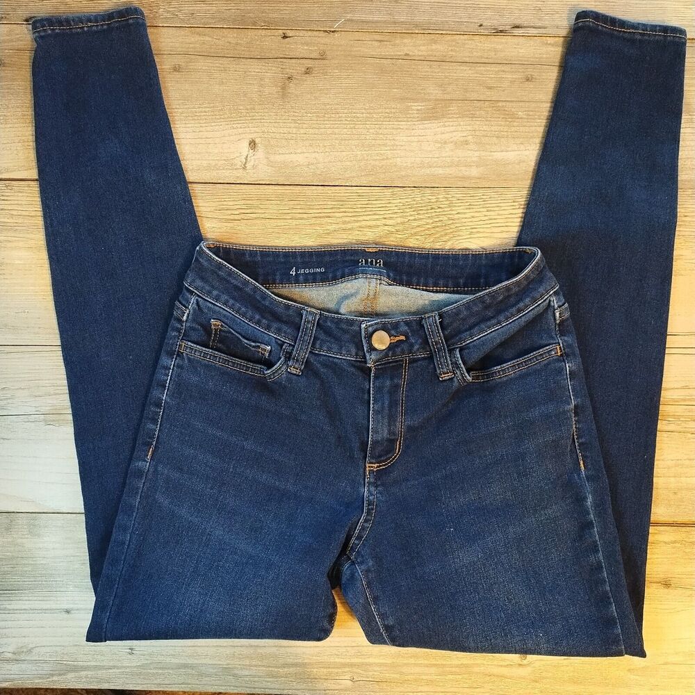 A.N.A. Women's Jeans Jegging Dark Wash Medium Rise Blue 24x28 Size 4